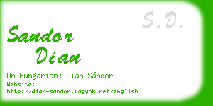 sandor dian business card